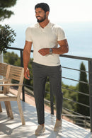 Calça Alfaiataria Grifo Amalfi Cinza