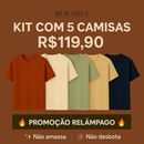 Kit com 5 Camisetas Texturizadas Malha Waffle Milano - Não amassa, não desbota e 0 transparência