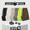 [Leve 6, Pague Só 3!] Bermudas Aero Pro Masculino em Nylon Tecnológico e Mesh Respirável de Ajuste Confortável com Ventilação Otimizada + BRINDES