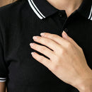 [Leve 9, Pague Só 6!] Polo Magnus Masculina em Algodão Piquet e Elastano de Ajuste Firme com Acabamento em Listras Duplas