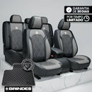 Capa Completa Dominus Automotiva Térmica em Couro Legítimo, Seda Gelada e Malha Extra Forte com Espuma de Memória + Tapete e Capa de Volante GRÁTIS