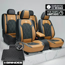 Capa Completa Dominus Automotiva Térmica em Couro Legítimo, Seda Gelada e Malha Extra Forte com Espuma de Memória + Tapete e Capa de Volante GRÁTIS